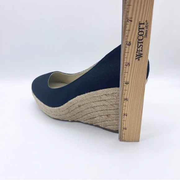NEW-Coach and Four Black Espadrille Wedges 9.5 - Picture 5 of 8